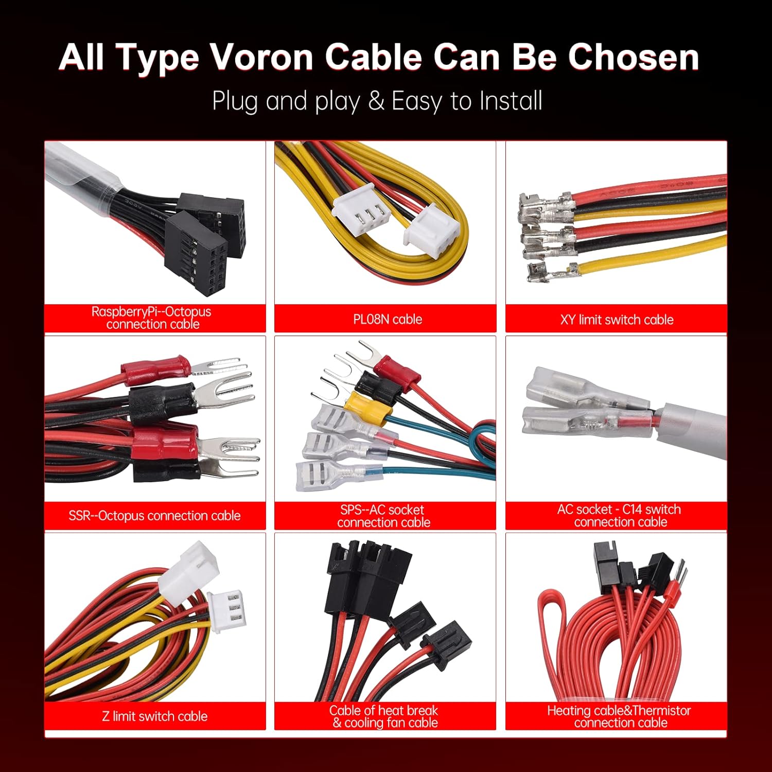 Voron 2.4 Full Set 3D Printer DIY Kits 8 Kits Electronics Cable Fastener Heated Bed Motion Panels Frame CNC