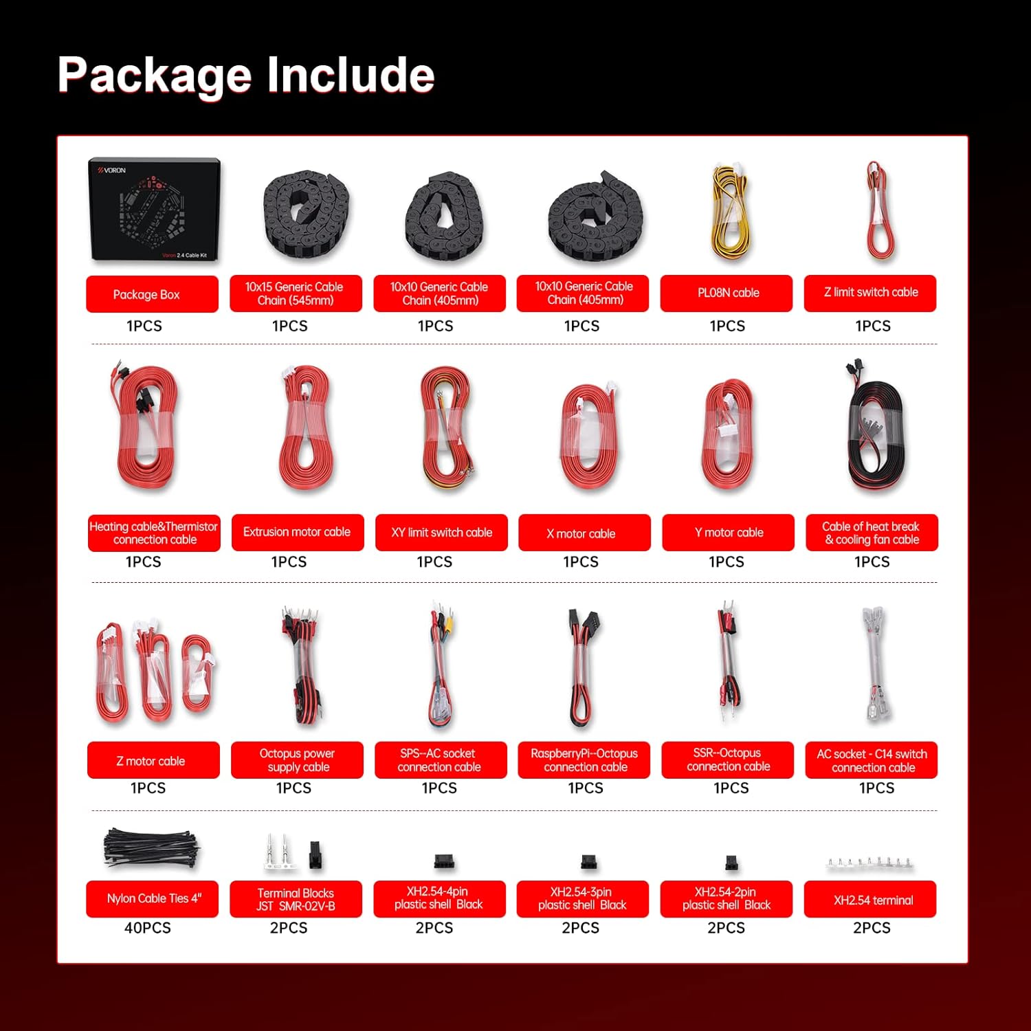 Voron 2.4 Full Set 3D Printer DIY Kits 8 Kits Electronics Cable Fastener Heated Bed Motion Panels Frame CNC